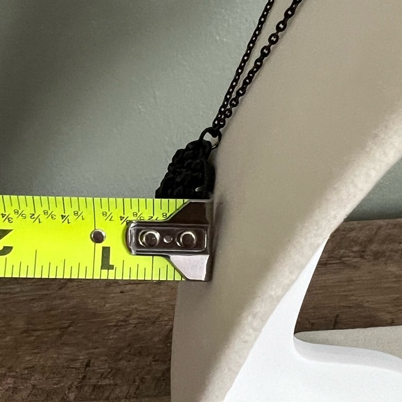 16” Black Puff Heart Necklace with 3” Extender - Picture 10 of 10